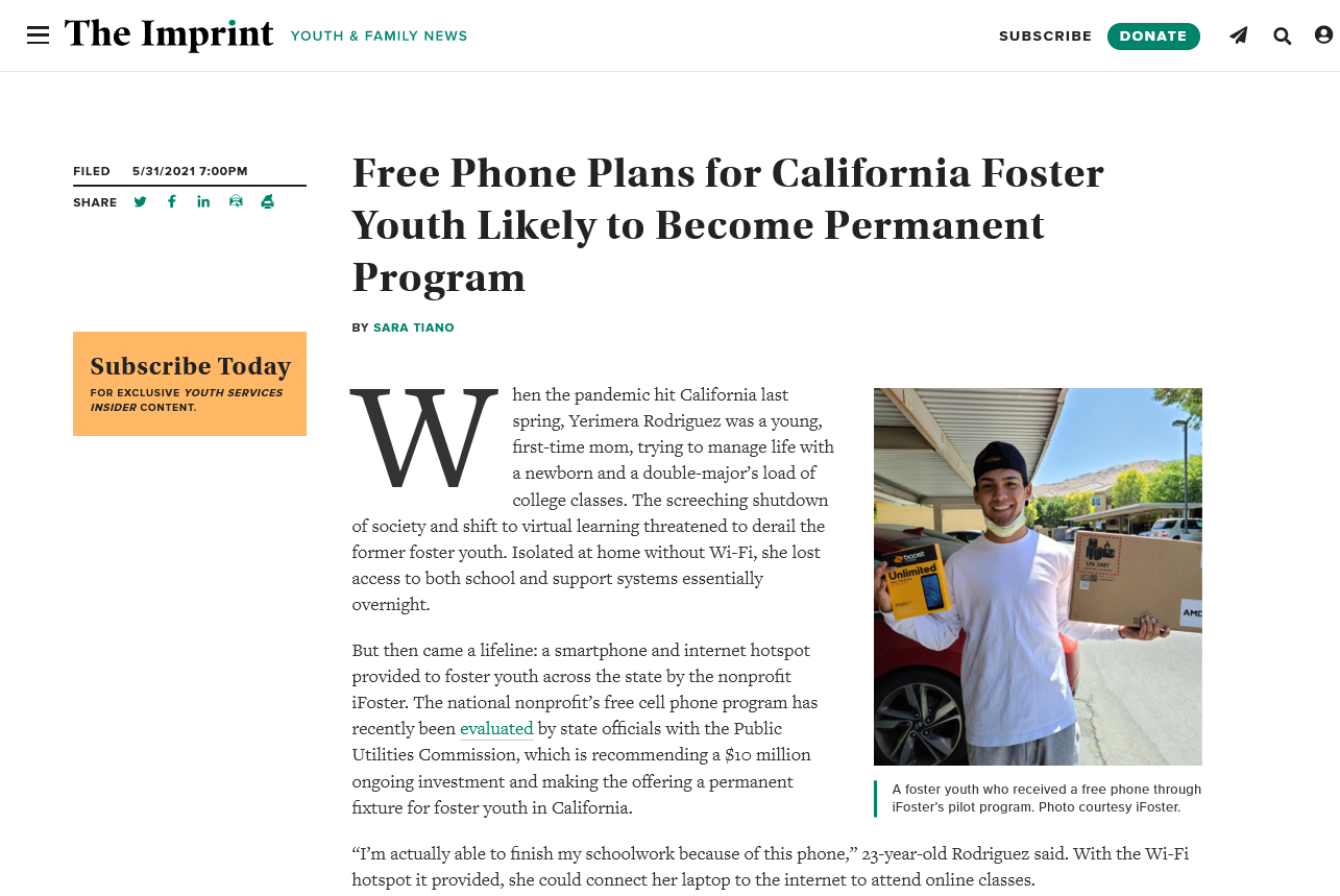 Free Phone Plans for California Foster Youth Likely to Become Permanent Program